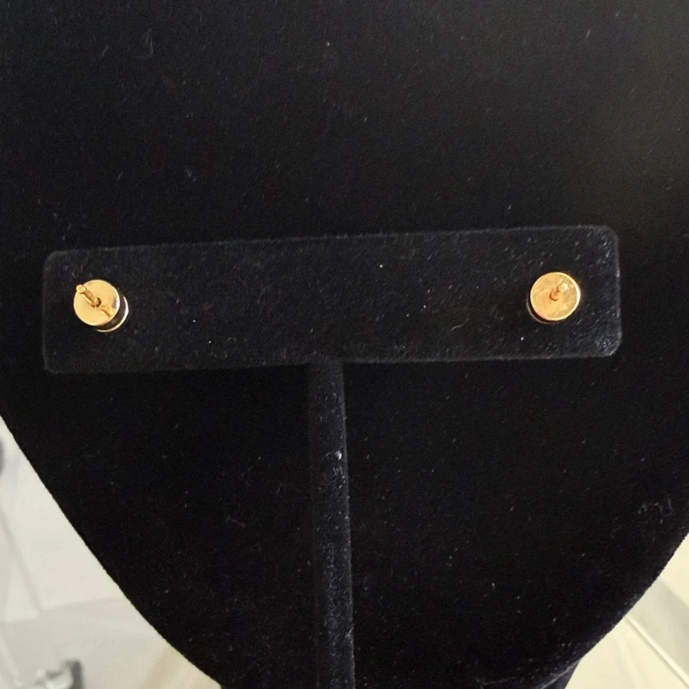 Gold-Tone Round Coin Stud Earrings - Picture 3 of 4